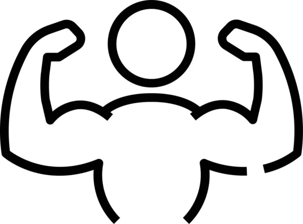 Musculatura Gimnasio Bíceps Icono Estilo Del Esquema — Vector de stock