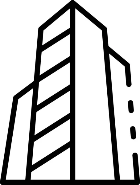 Building Tower Place Icon Outline Style — Stock Vector