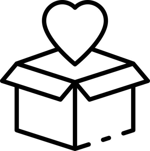 Gift Box Heart Icon — Stock Vector