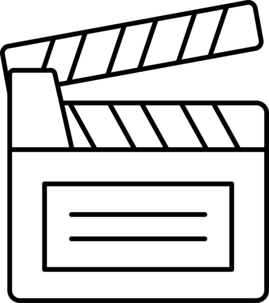 Clapperboard Film Film Ikona Stylu Osnovy — Stockový vektor