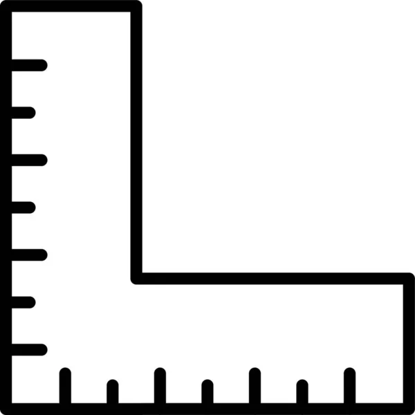 Meethoek Van Liniaal — Stockvector