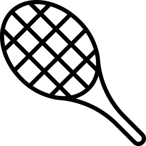 Racket Sport Tennis Ikon Kontur Stil — Stock vektor