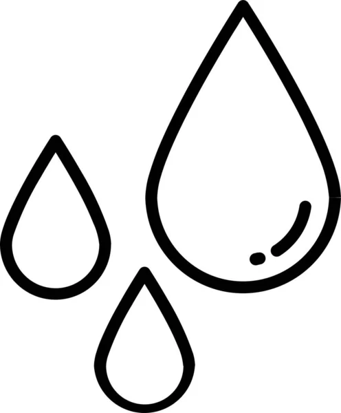 Wassertropfen Regen Symbol Umriss Stil — Stockvektor
