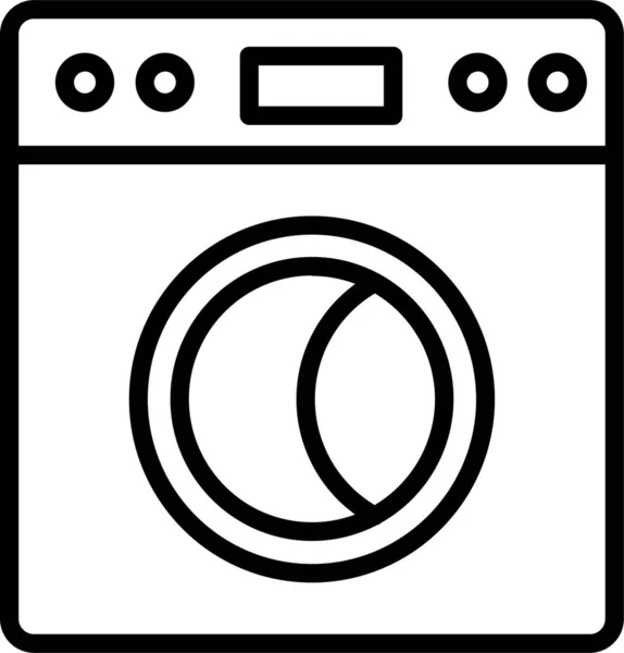 Wasmachine Wasmachine Pictogram Grote Lijnen Stijl — Stockvector