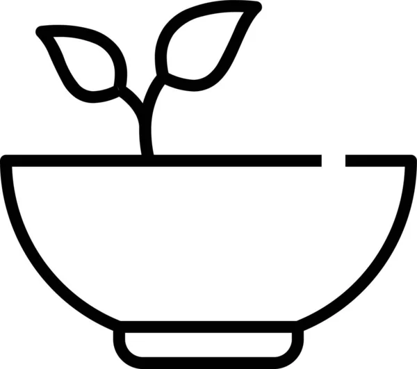 Salát Zeleninové Potraviny Ikona Obrysu Stylu — Stockový vektor