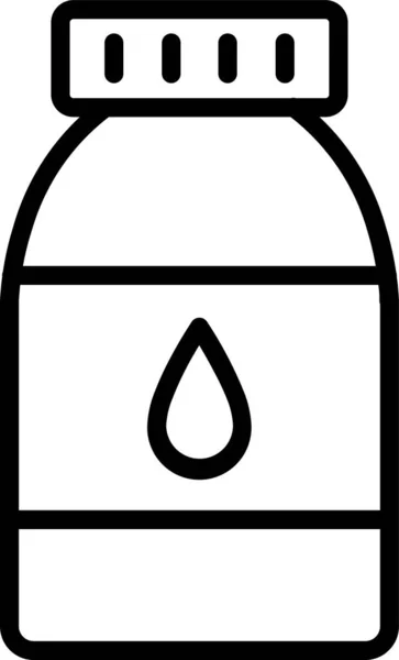 Значок Бутылки Чернила Стиле Контура — стоковый вектор