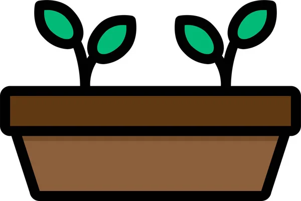 Gartenpflanzen Ikone Ausgefüllten Outline Stil — Stockvektor
