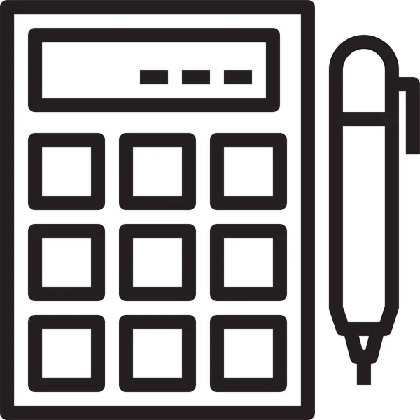 Ikona Biura Kalkulatora Biznesu Zarysie — Wektor stockowy
