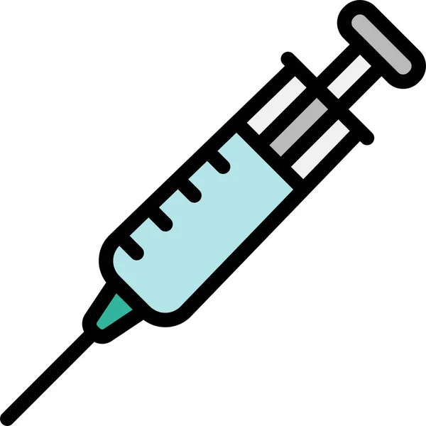 Injection Syringe Treatment Icon Filled Outline Style — Stock Vector