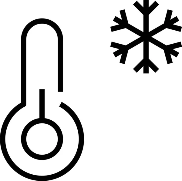 Hőmérő Hőmérséklet Ikon Körvonalazott Stílusban — Stock Vector