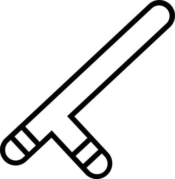 Schlagstock Sicherheitssymbol Umriss Stil — Stockvektor