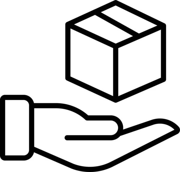 Pengiriman Menerima Ikon Kotak Dalam Gaya Outline - Stok Vektor