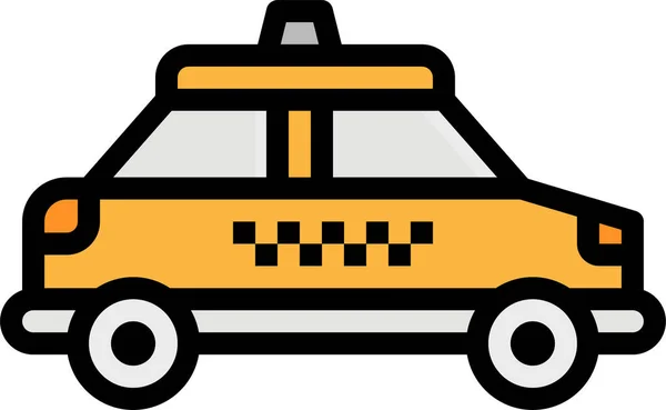 Auto Openbare Taxi Pictogram Gevulde Outline Stijl — Stockvector