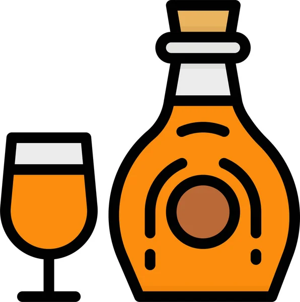 Alkoholos Brandy Ikon Teltházas Stílusban — Stock Vector