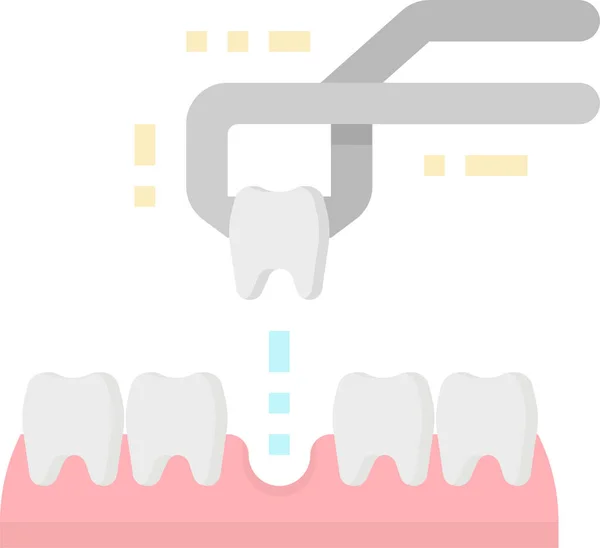 Ícone Extração Extrato Dentista Estilo Plano — Vetor de Stock