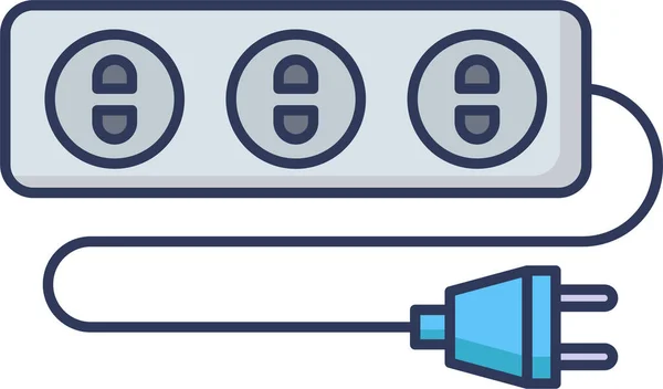 Icono Construcción Del Cable Extensión Estilo Contorno Lleno — Archivo Imágenes Vectoriales