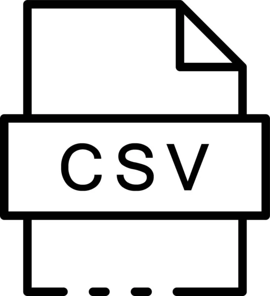 Иконка Расширения Csv Стиле Наброска — стоковый вектор