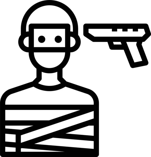 Kriminalität Kriminelle Pistole Symbol Der Kategorie Strafverfolgung — Stockvektor