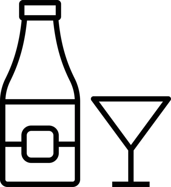 Ícone Bebida Garrafa Uísque Estilo Esboço — Vetor de Stock