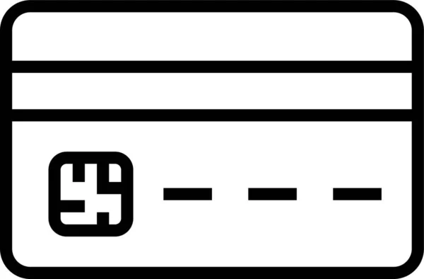 アウトラインスタイルのカードマネーチップアイコン — ストックベクタ
