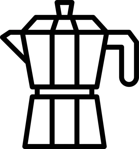 咖啡壶厨具图标 轮廓风格 — 图库矢量图片