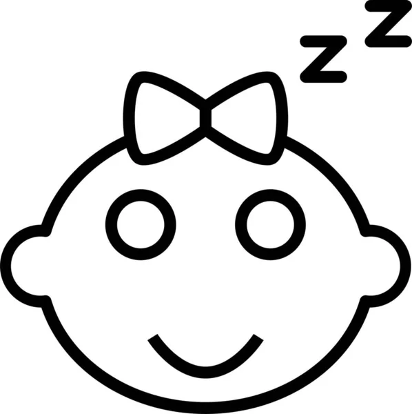 Zzz Sleeping Kid Icon Outline Style — Stock Vector