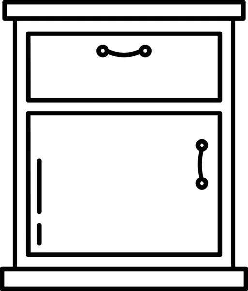 Schubladen Schrank Möbel Ikone Umriss Stil — Stockvektor