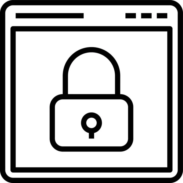 Icono Bloqueo Del Navegador Web Estilo Esquema — Archivo Imágenes Vectoriales