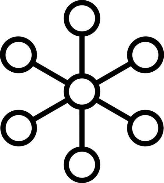Εικονίδιο Κοινής Χρήσης Δικτύου Σύνδεσης Στυλ Περιγράμματος — Διανυσματικό Αρχείο