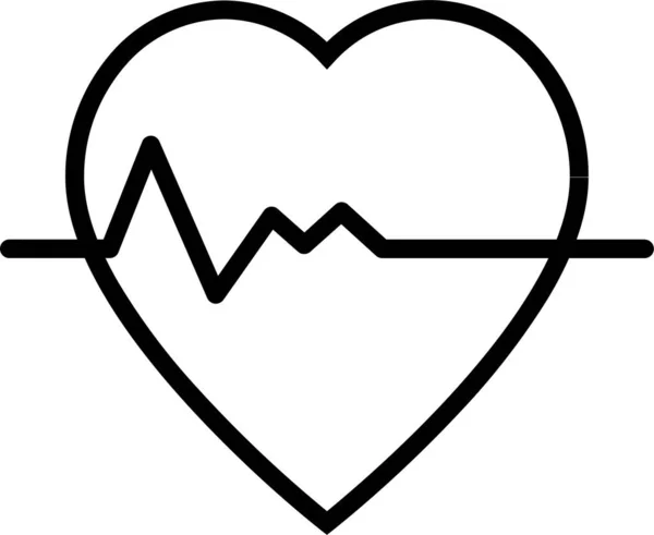 Pulse Heart Health Icon Outline Style — Stock Vector