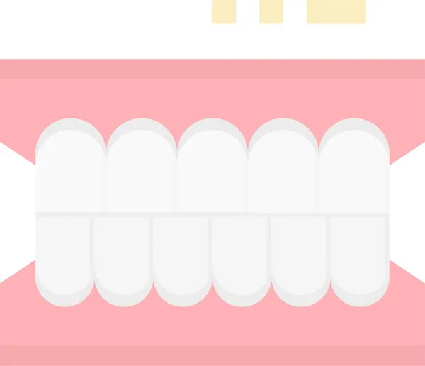 Dentista Dental Dentadura Postiza Icono Estilo Plano — Vector de stock