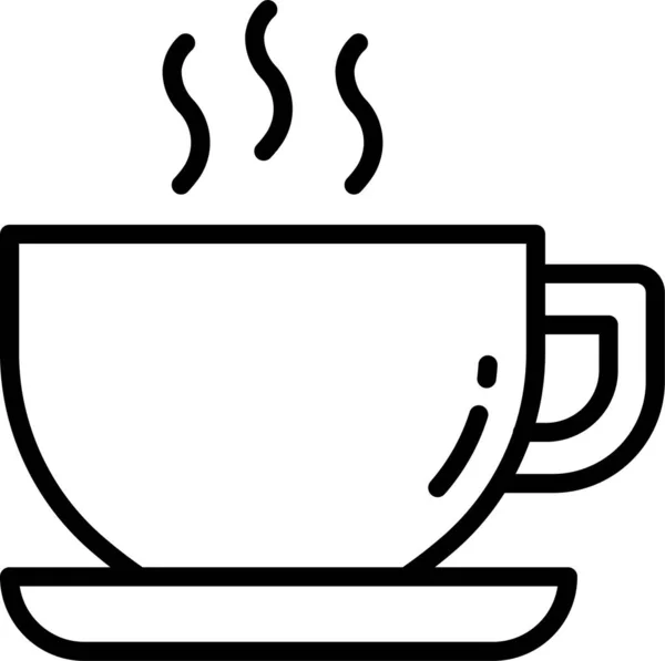 Горячий Значок Чашки Чая Стиле Наброска — стоковый вектор