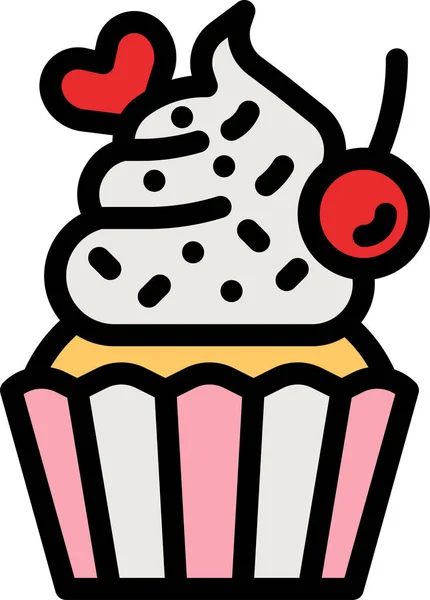 Cupcake Dulce Pastel Icono — Archivo Imágenes Vectoriales