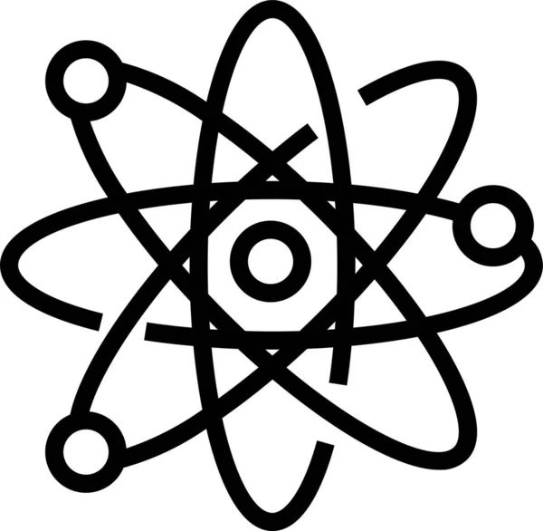 Atomowej Ikony Edukacji Atomowej Zarysie Stylu — Wektor stockowy