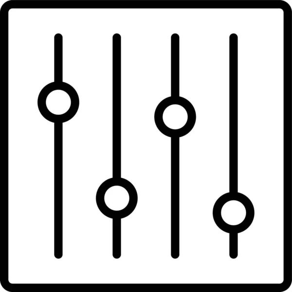 Ikona Muzyki Kontrolera Audio Stylu Zarysu — Wektor stockowy