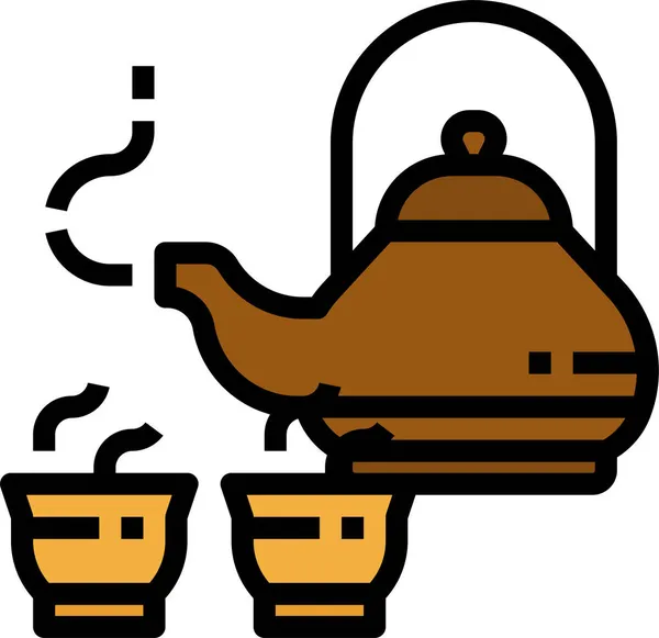 China Cup Pot Icon Chinese New Year Category — стоковый вектор