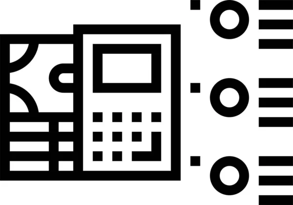 Analyse Business Calculator Symbol Umriss Stil — Stockvektor