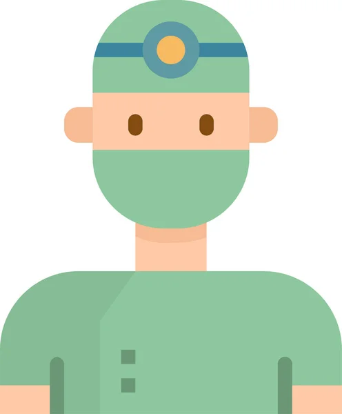 Avatar Doctor Job Icon Flat Style — Vetor de Stock