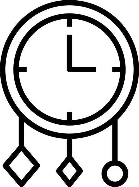 轮廓型的壁钟圆形图标 — 图库矢量图片