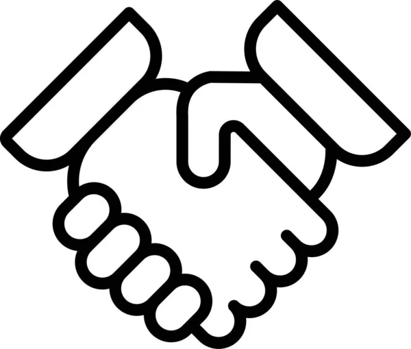 Partnerség Kézfogás Megállapodás Ikon Vázlatos Stílusban — Stock Vector