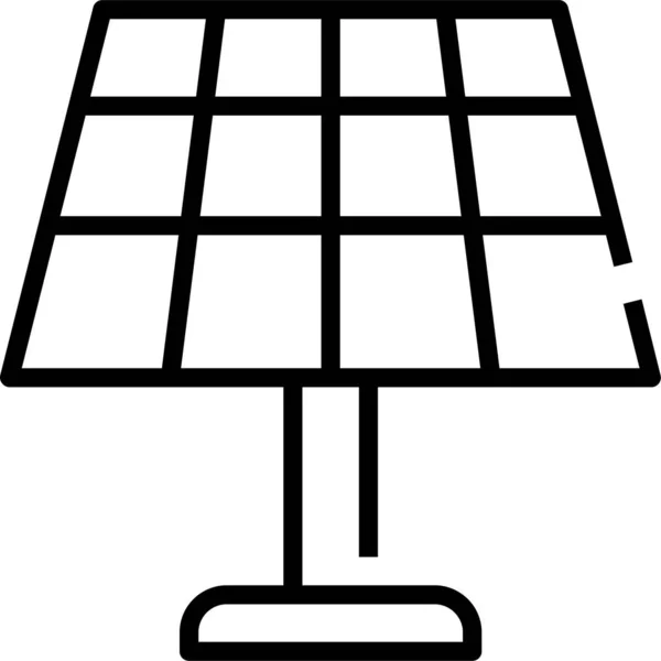 Ikona Energii Panelu Słonecznego Zarysie — Wektor stockowy