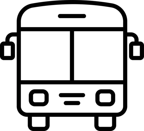 Icono Del Vehículo Autobús Escolar Estilo Esquema — Vector de stock