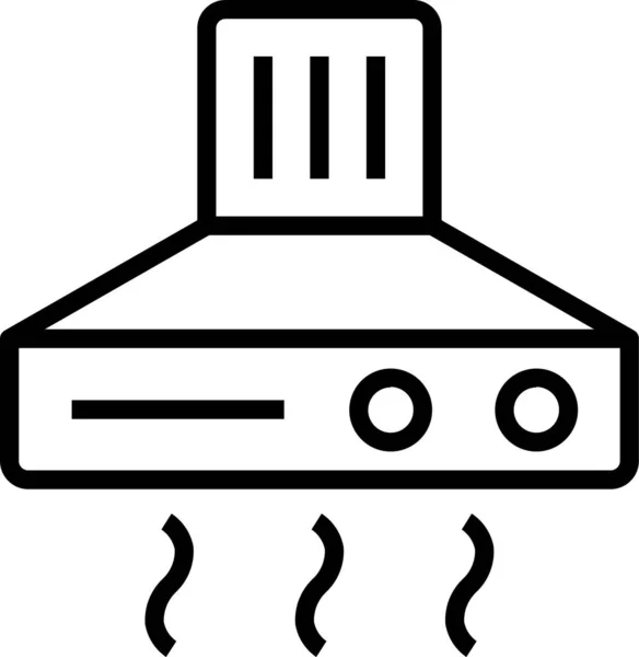 Ikon Panas Kap Ekstraktor Dalam Gaya Outline - Stok Vektor
