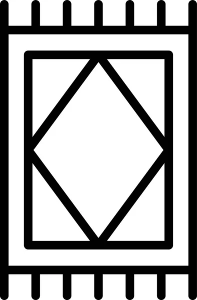 Teppichmatten Gebetssymbol Umrissstil — Stockvektor