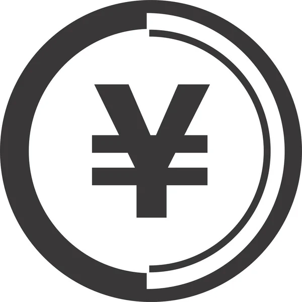 Moneda Yen Icono Sólido Estilo Sólido — Vector de stock