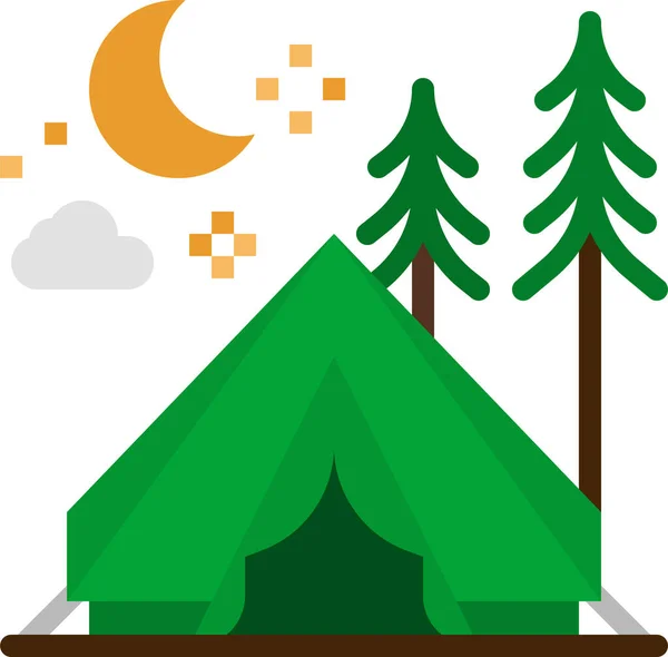 Camping Vakantie Natuur Icoon — Stockvector