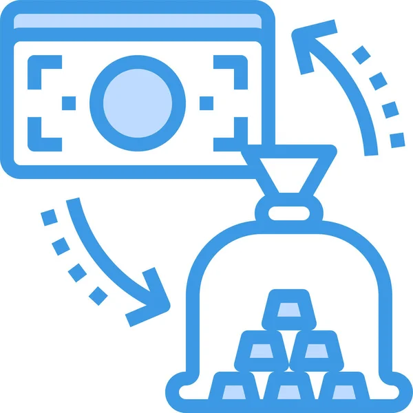 Bancaire Valutawissel Pictogram Gevulde Outline Stijl — Stockvector