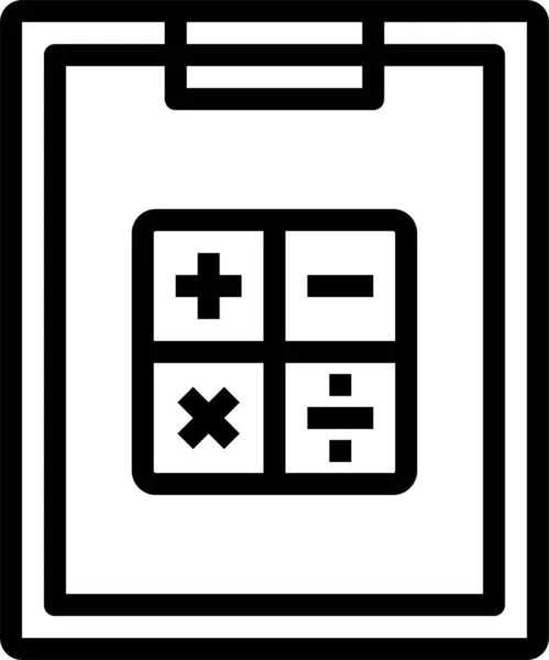 Business Calculator Zwischenablage Symbol Umrissstil — Stockvektor