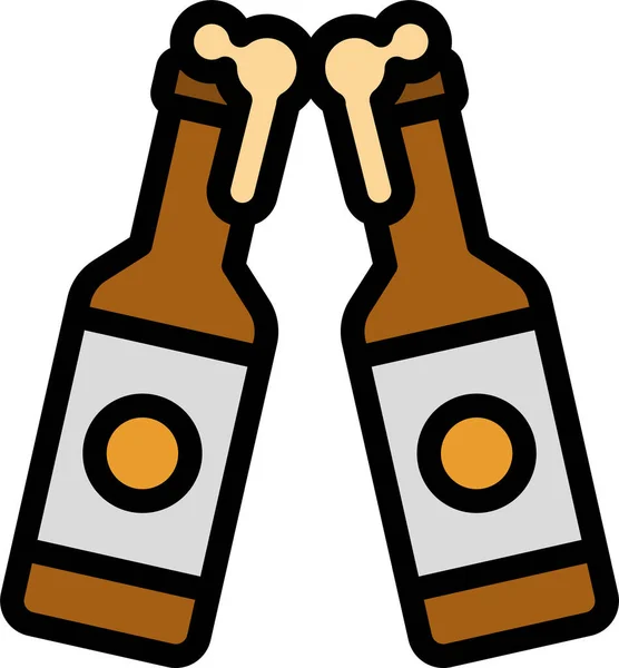 Ikona Piwa Barze Alkoholowym Stylu Wypełnionym — Wektor stockowy