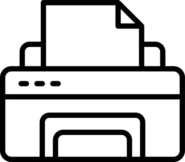 Ikona Inkoustu Tiskárny Stylu Osnovy — Stockový vektor